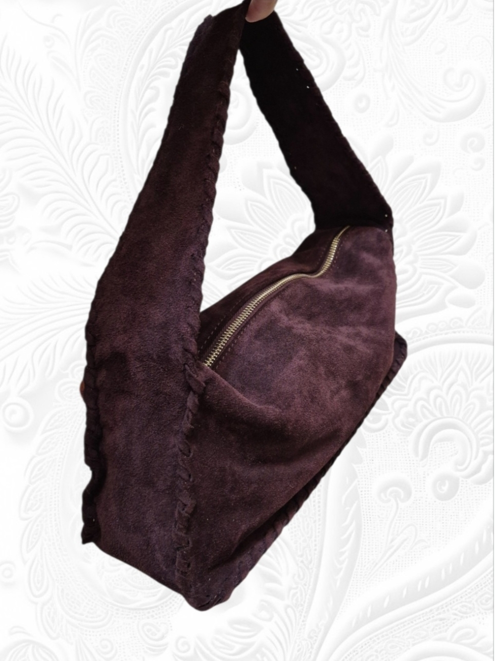 NWOT Cheval Firenze Emma Suede Shoulder Bag Genuine Italian Leather - Picture 5 of 9